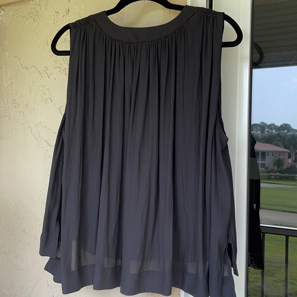 Free People Women's Pintucked Ruffled High Low Tunic,Black,V-Neck,Flowy,Size XS - Picture 3 of 11